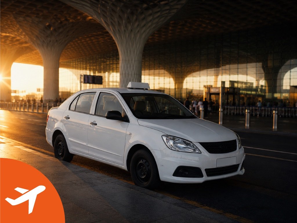 Cab waiting kerbside at an airport terminal