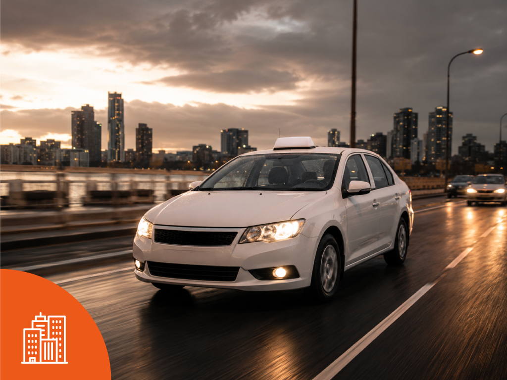 Chauffeur-driven cab on an hourly city rental